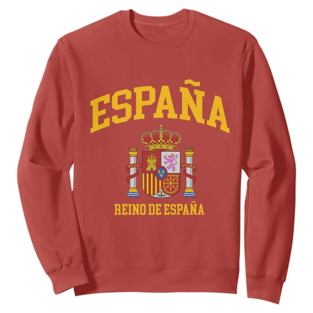 Spain Reino De Espana Sweatshirt Vintage Spanish Flag Coat of Arms TS11 Red Print Your Wear
