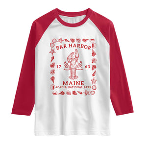 Bar Harbor Maine Lobster Acadia National Park 1763 Raglan Shirt TS11 White Red Print Your Wear