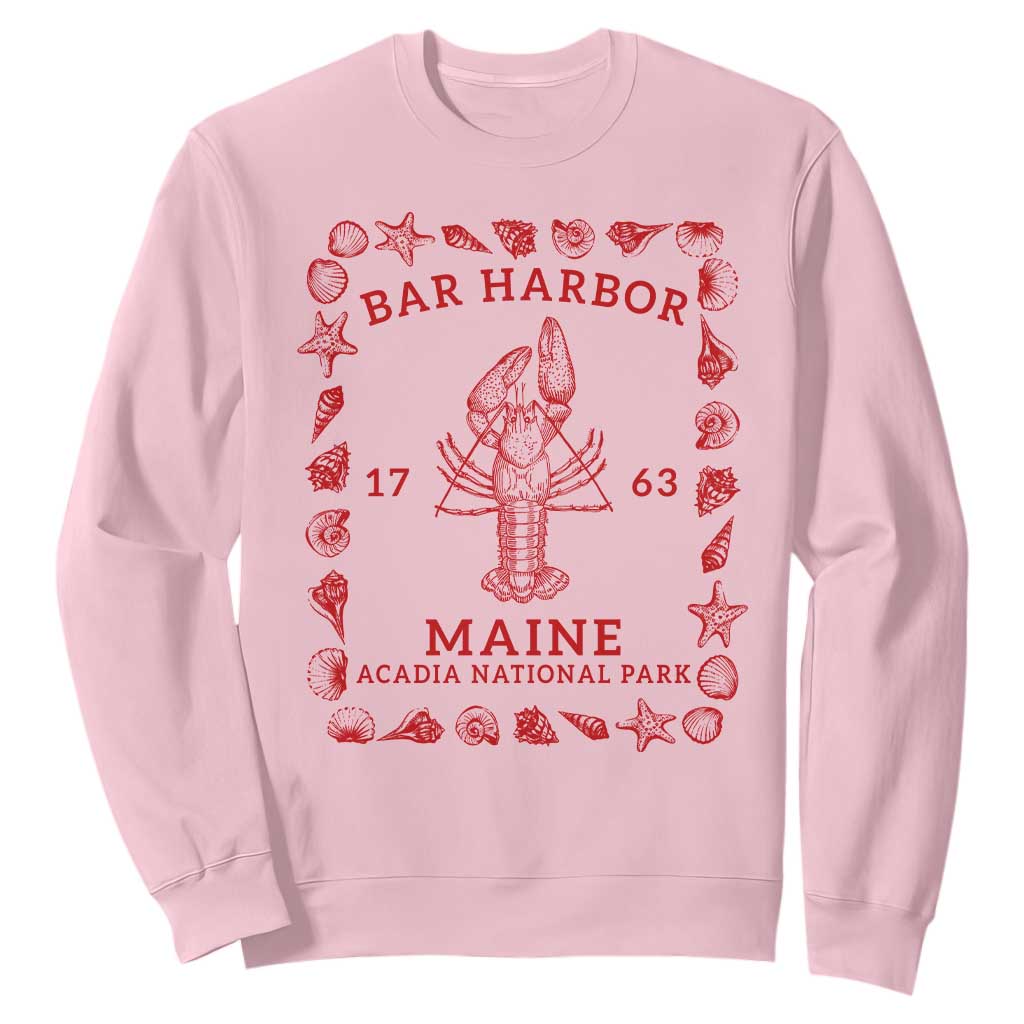 Bar Harbor Maine Lobster Acadia National Park 1763 Sweatshirt TS11 Light Pink Print Your Wear