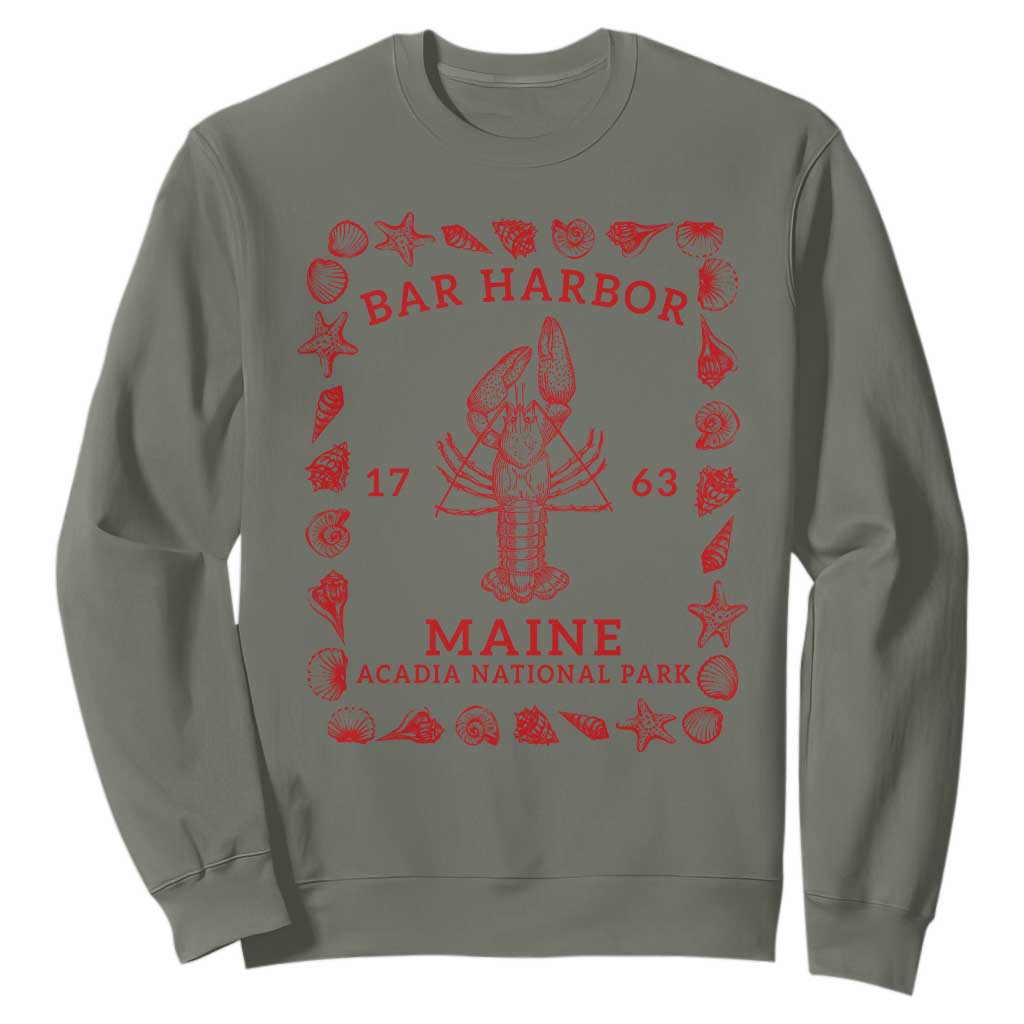 Bar Harbor Maine Lobster Acadia National Park 1763 Sweatshirt TS11 Military Green Print Your Wear