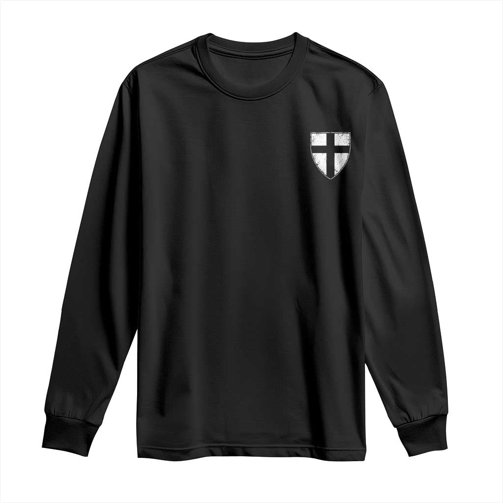 Teutonic Order Flag Cross Knight Insignia Arms Shield Long Sleeve Shirt TS11 Black Print Your Wear