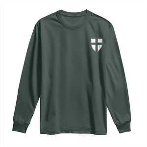 Teutonic Order Flag Cross Knight Insignia Arms Shield Long Sleeve Shirt TS11 Dark Forest Green Print Your Wear