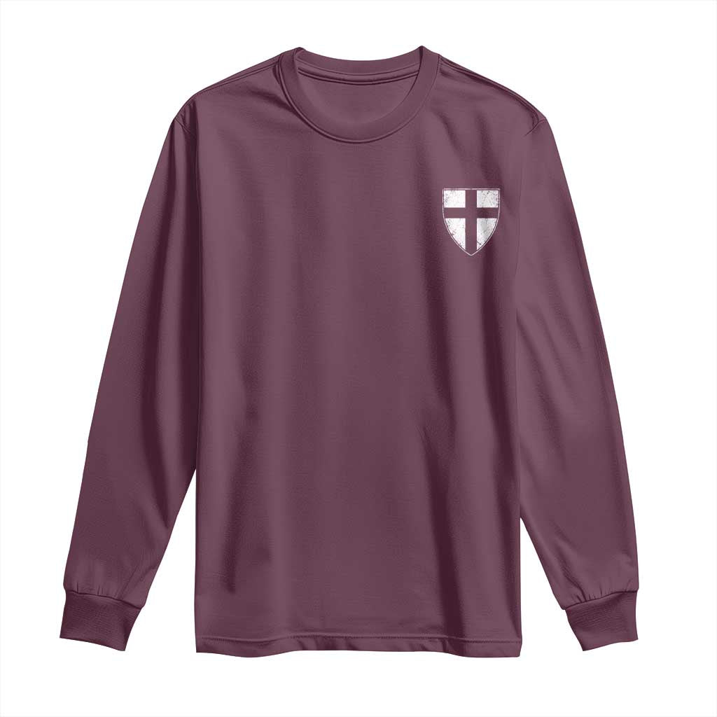 Teutonic Order Flag Cross Knight Insignia Arms Shield Long Sleeve Shirt TS11 Maroon Print Your Wear