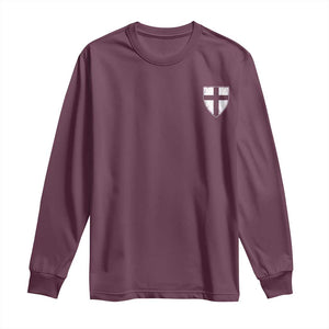 Teutonic Order Flag Cross Knight Insignia Arms Shield Long Sleeve Shirt TS11 Maroon Print Your Wear