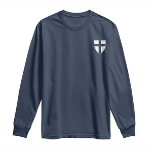 Teutonic Order Flag Cross Knight Insignia Arms Shield Long Sleeve Shirt TS11 Navy Print Your Wear
