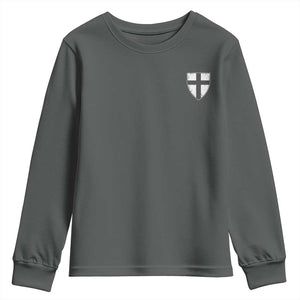 Teutonic Order Flag Cross Knight Insignia Arms Shield Youth Sweatshirt TS11 Dark Heather Print Your Wear