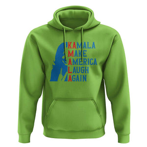 Harris Supporter Hoodie Make America Laugh Again Kamala Portrait TS11 Lime Print Your Wear