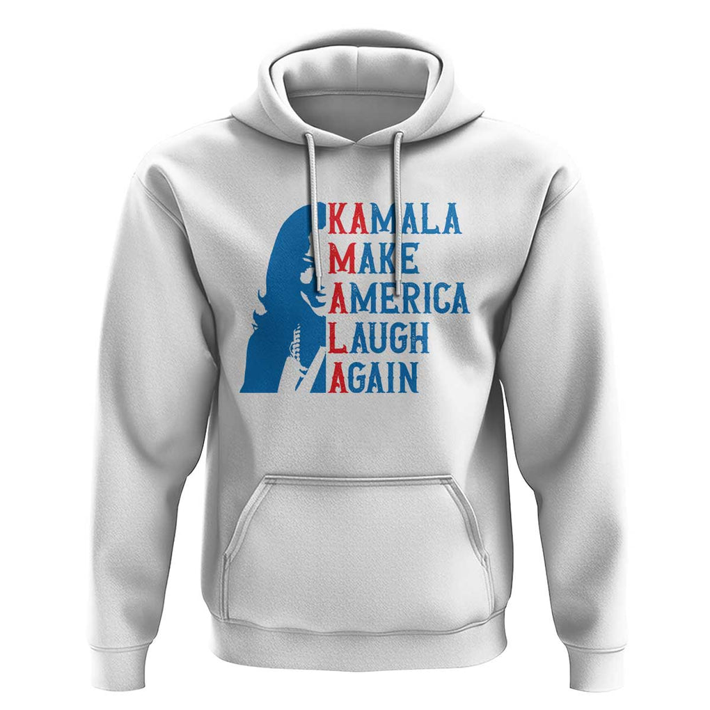 Harris Supporter Hoodie Make America Laugh Again Kamala Portrait TS11 White Print Your Wear