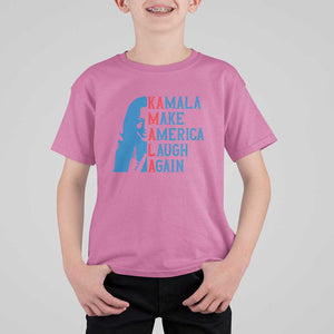 Harris Supporter T Shirt For Kid Make America Laugh Again Kamala Portrait TS11 Azalea Print Your Wear