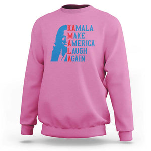 Harris Supporter Sweatshirt Make America Laugh Again Kamala Portrait TS11 Azalea Print Your Wear