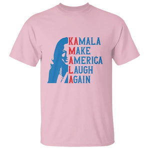 Harris Supporter T Shirt Make America Laugh Again Kamala Portrait TS11 Light Pink Print Your Wear