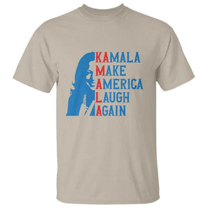 Harris Supporter T Shirt Make America Laugh Again Kamala Portrait TS11 Sand Print Your Wear