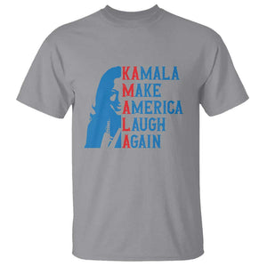 Harris Supporter T Shirt Make America Laugh Again Kamala Portrait TS11 Sport Gray Print Your Wear