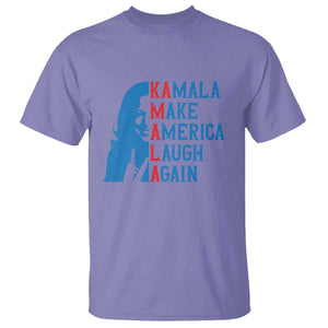 Harris Supporter T Shirt Make America Laugh Again Kamala Portrait TS11 Violet Print Your Wear