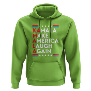 Harris Supporter Hoodie Make America Laugh Again Kamala American Star TS11 Lime Print Your Wear