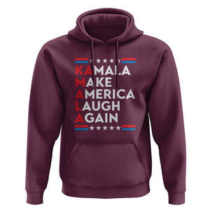 Harris Supporter Hoodie Make America Laugh Again Kamala American Star TS11 Maroon Print Your Wear