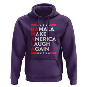 Harris Supporter Hoodie Make America Laugh Again Kamala American Star TS11 Purple Print Your Wear