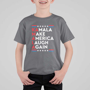 Harris Supporter T Shirt For Kid Make America Laugh Again Kamala American Star TS11 Charcoal Print Your Wear