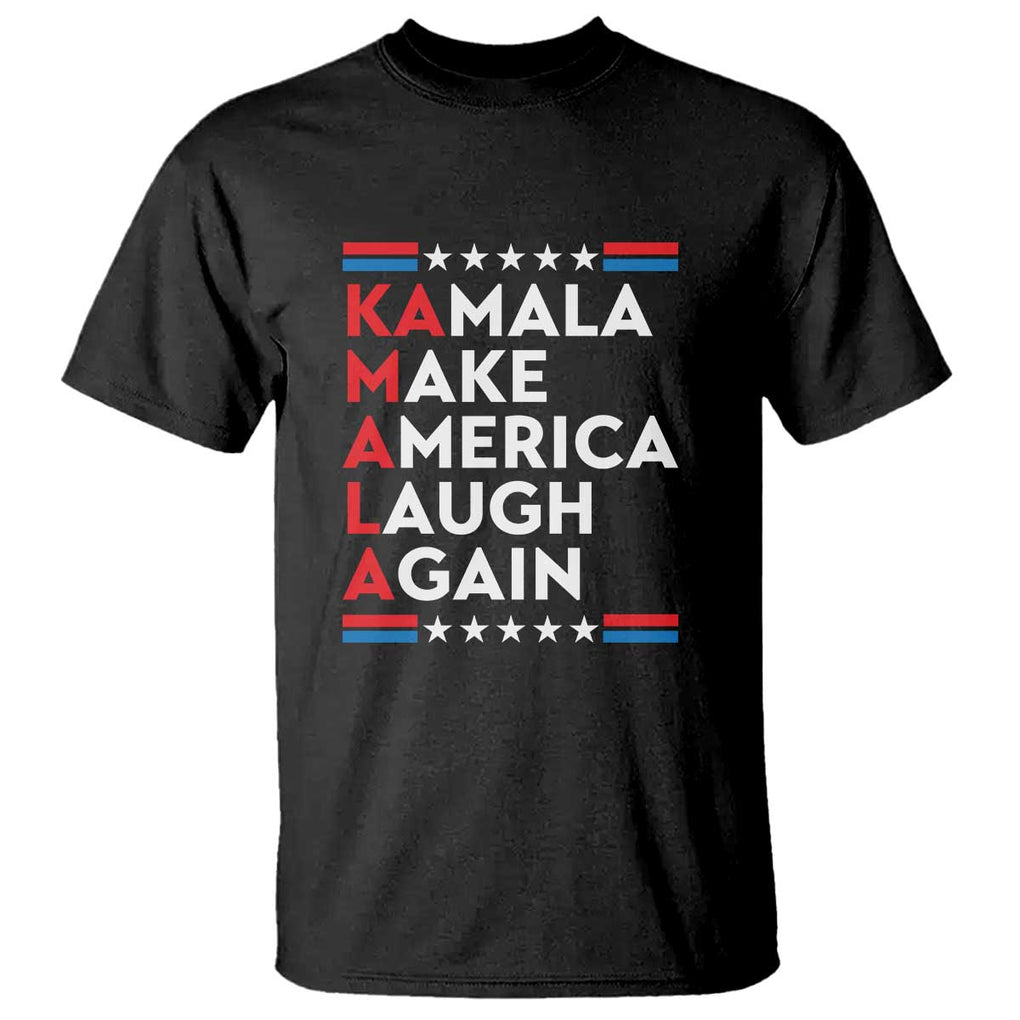 Harris Supporter T Shirt Make America Laugh Again Kamala American Star TS11 Black Print Your Wear