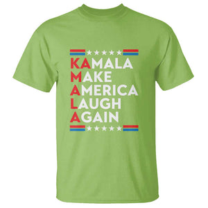 Harris Supporter T Shirt Make America Laugh Again Kamala American Star TS11 Lime Print Your Wear