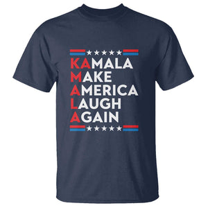 Harris Supporter T Shirt Make America Laugh Again Kamala American Star TS11 Navy Print Your Wear