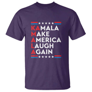 Harris Supporter T Shirt Make America Laugh Again Kamala American Star TS11 Purple Print Your Wear