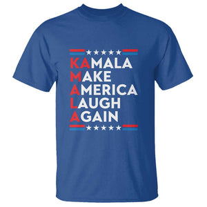 Harris Supporter T Shirt Make America Laugh Again Kamala American Star TS11 Royal Blue Print Your Wear