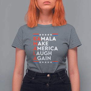 Harris Supporter T Shirt For Women Make America Laugh Again Kamala American Star TS11 Charcoal Print Your Wear