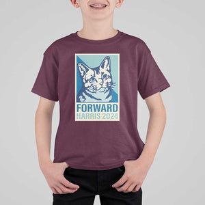 Funny Kamala T Shirt For Kid Forward Harris 2024 Childless Cat Lady TS11 Maroon Print Your Wear