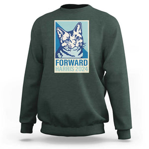 Funny Kamala Sweatshirt Forward Harris 2024 Childless Cat Lady TS11 Dark Forest Green Print Your Wear