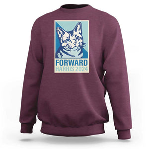 Funny Kamala Sweatshirt Forward Harris 2024 Childless Cat Lady TS11 Maroon Print Your Wear