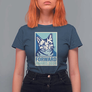 Funny Kamala T Shirt For Women Forward Harris 2024 Childless Cat Lady TS11 Navy Print Your Wear