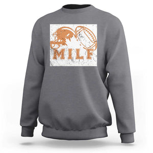 Funny American Football Sweatshirt MILF Man I Love Footbal Maple Leaf Vintage Footbal Helmet TS11 Charcoal Print Your Wear