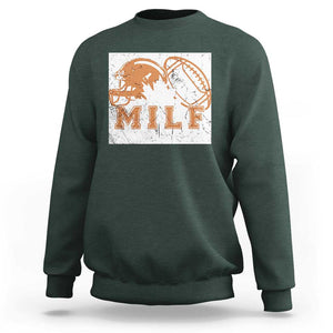 Funny American Football Sweatshirt MILF Man I Love Footbal Maple Leaf Vintage Footbal Helmet TS11 Dark Forest Green Print Your Wear