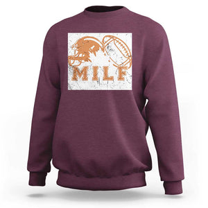 Funny American Football Sweatshirt MILF Man I Love Footbal Maple Leaf Vintage Footbal Helmet TS11 Maroon Print Your Wear