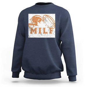 Funny American Football Sweatshirt MILF Man I Love Footbal Maple Leaf Vintage Footbal Helmet TS11 Navy Print Your Wear