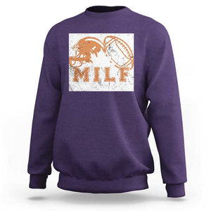 Funny American Football Sweatshirt MILF Man I Love Footbal Maple Leaf Vintage Footbal Helmet TS11 Purple Print Your Wear