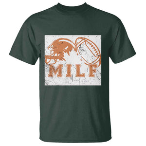 Funny American Football T Shirt MILF Man I Love Footbal Maple Leaf Vintage Footbal Helmet TS11 Dark Forest Green Print Your Wear