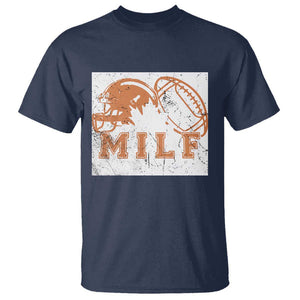 Funny American Football T Shirt MILF Man I Love Footbal Maple Leaf Vintage Footbal Helmet TS11 Navy Print Your Wear