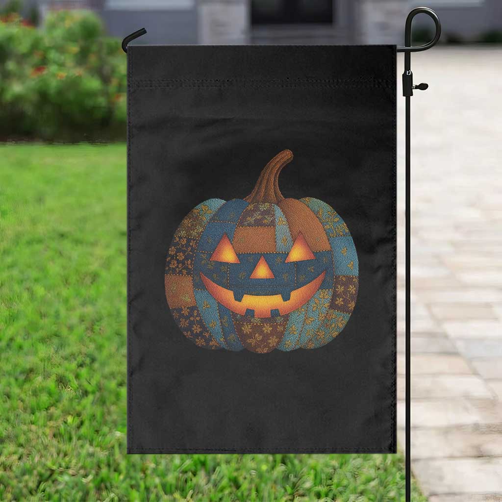 Halloween Blue Denim Patchwork Spooky Pumpkin Garden Flag TS11 Print Your Wear
