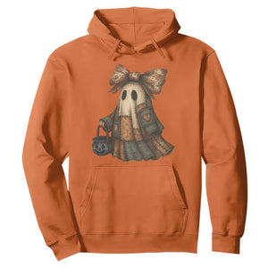 Halloween Vintage Denim Patchwork Spooky Ghost Coquette Hoodie TS11 Orange Print Your Wear