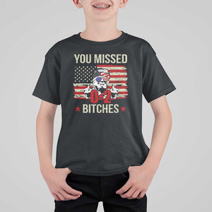 Trump Support T Shirt For Kid You Missed Bitches 0 2 Score American Flag Sunglasses TS11 Black Print Your Wear