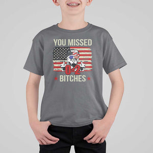 Trump Support T Shirt For Kid You Missed Bitches 0 2 Score American Flag Sunglasses TS11 Charcoal Print Your Wear