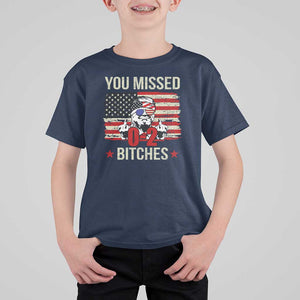 Trump Support T Shirt For Kid You Missed Bitches 0 2 Score American Flag Sunglasses TS11 Navy Print Your Wear