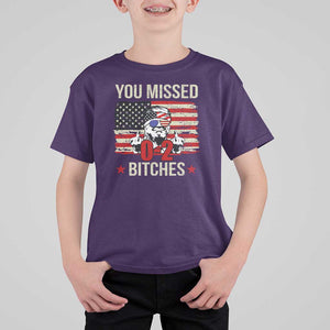 Trump Support T Shirt For Kid You Missed Bitches 0 2 Score American Flag Sunglasses TS11 Purple Print Your Wear