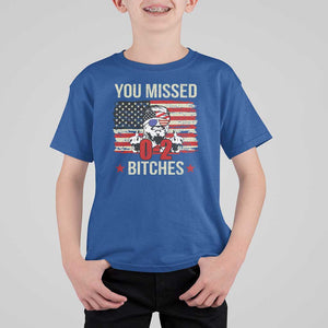 Trump Support T Shirt For Kid You Missed Bitches 0 2 Score American Flag Sunglasses TS11 Royal Blue Print Your Wear