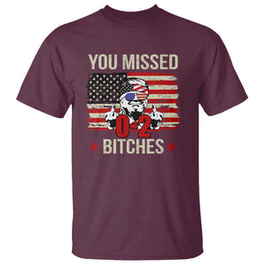 Trump Support T Shirt You Missed Bitches 0 2 Score American Flag Sunglasses TS11 Maroon Print Your Wear