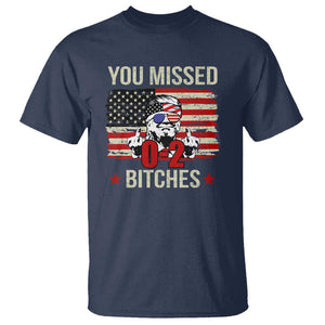 Trump Support T Shirt You Missed Bitches 0 2 Score American Flag Sunglasses TS11 Navy Print Your Wear