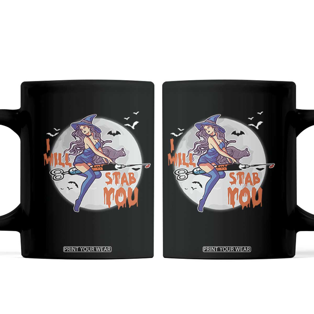 Funny Halloween Nurse Coffee Mug I Will Stab You Witch Nursing