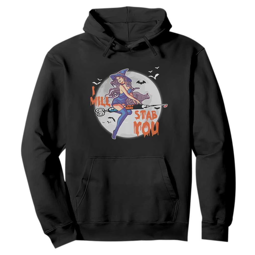 Funny Halloween Nurse Hoodie I Will Stab You Witch Nursing